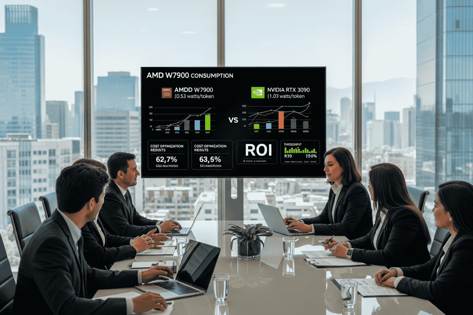 infraestructura ia chile eficiencia energetica resultados amd nvidia roi empresarial ejecutivos