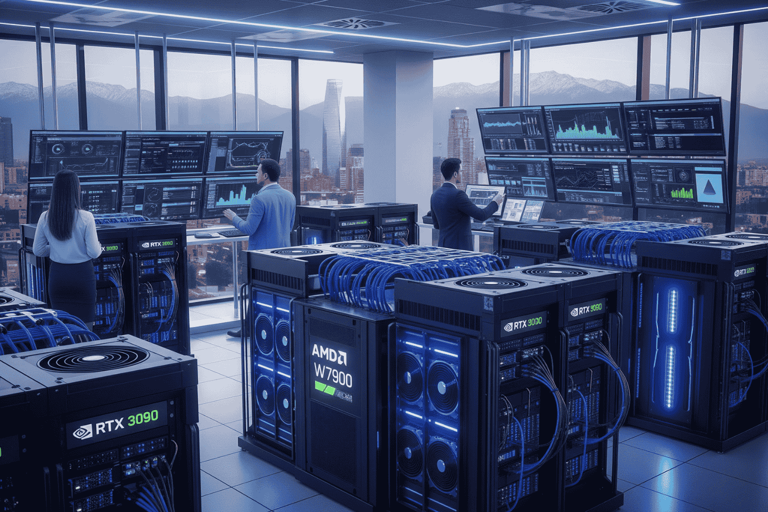 infraestructura ia chile hardware gpu amd nvidia datacenter corporativo profesionales tecnicos
