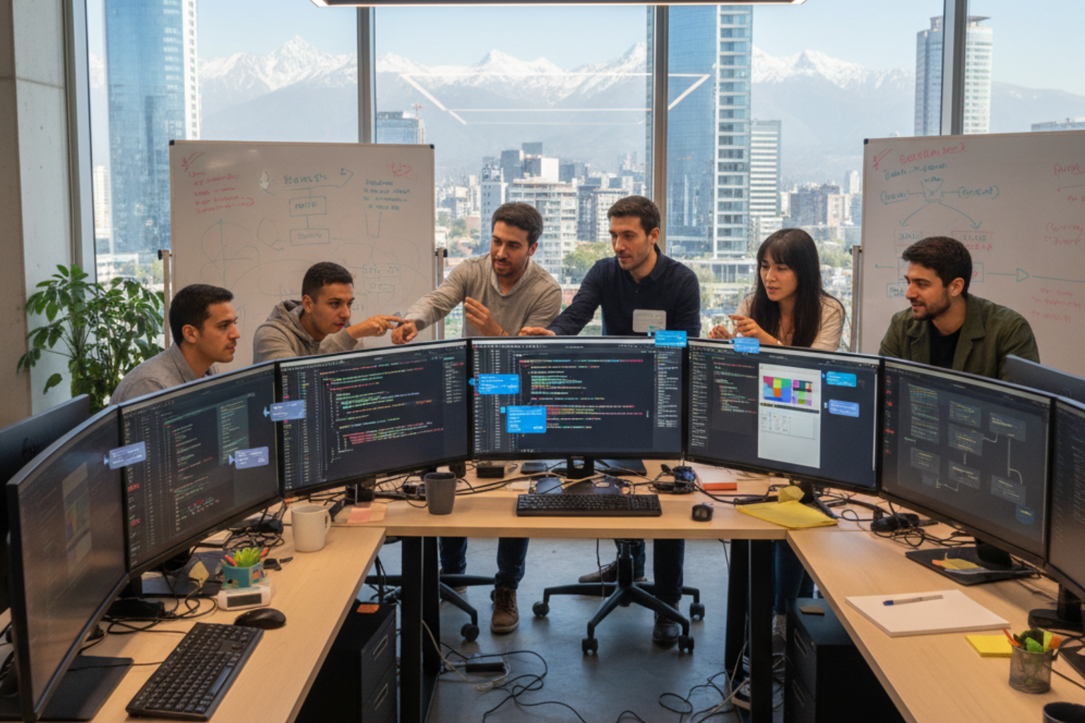 Equipo de desarrolladores chilenos aplicando IA en proyectos web