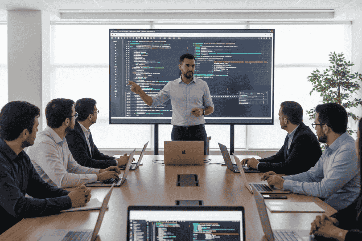 Fotografía fotorrealista de un sistema industrial que utiliza cámaras de visión por computadora conectadas a GPUs para control de calidad.
Representa la aplicación de la Innovación Visión Computadora IA en procesos productivos de Chile, mejorando la eficiencia y reduciendo errores humanos.