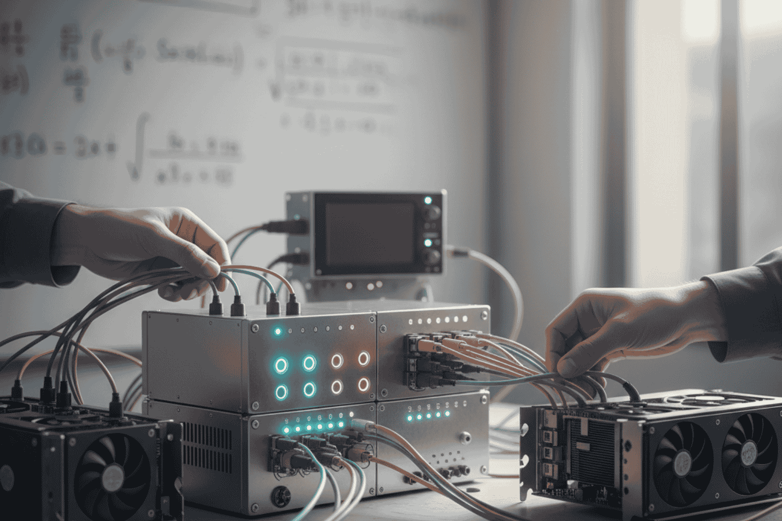Enrutador cuántico-inspirado de JhedAI demostrando comunicación probabilística dentro del sistema Lenguaje Cuántico IA.